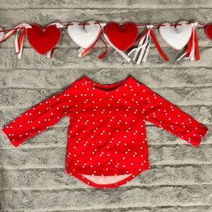 Cat & Jack 18 Months Long Sleeve Red Shirt With White
Hearts, Valentine’s Day